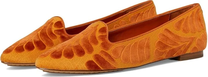 Birdies The Sparrow Flat Women's Shoes Marigold Velvet Embroidery : 9 M