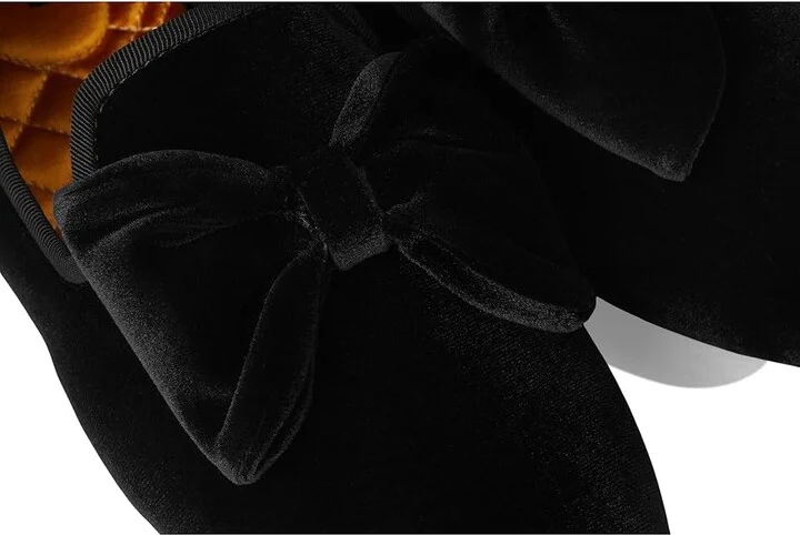 Birdies The Starling Flat Women's Shoes Black Velvet Bow : 5.5 M, Suede/Velvet - Image 7