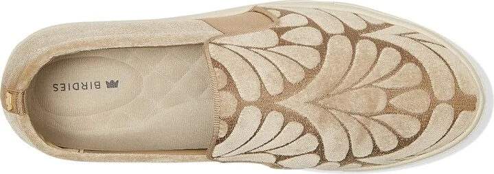 Birdies The Swift Sneaker Women's Shoes Taupe Velvet Embroidery : 10 M, Leather/Rubber - Image 2