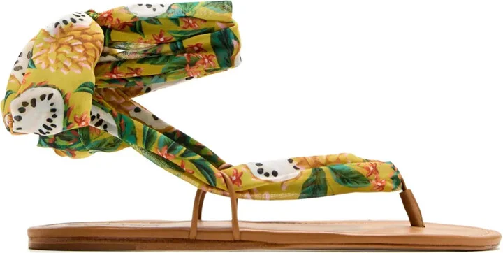 Biriba floral-print scarf-strap sandals