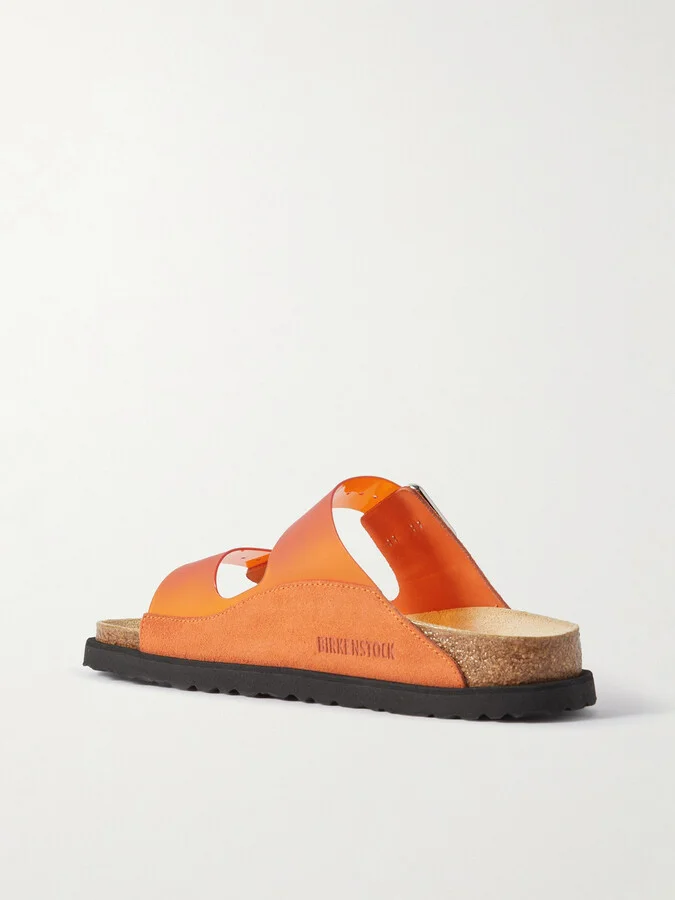 Birkenstock 1774 - Arizona Milky Suede-trimmed Pvc Sandals - Orange - Image 3