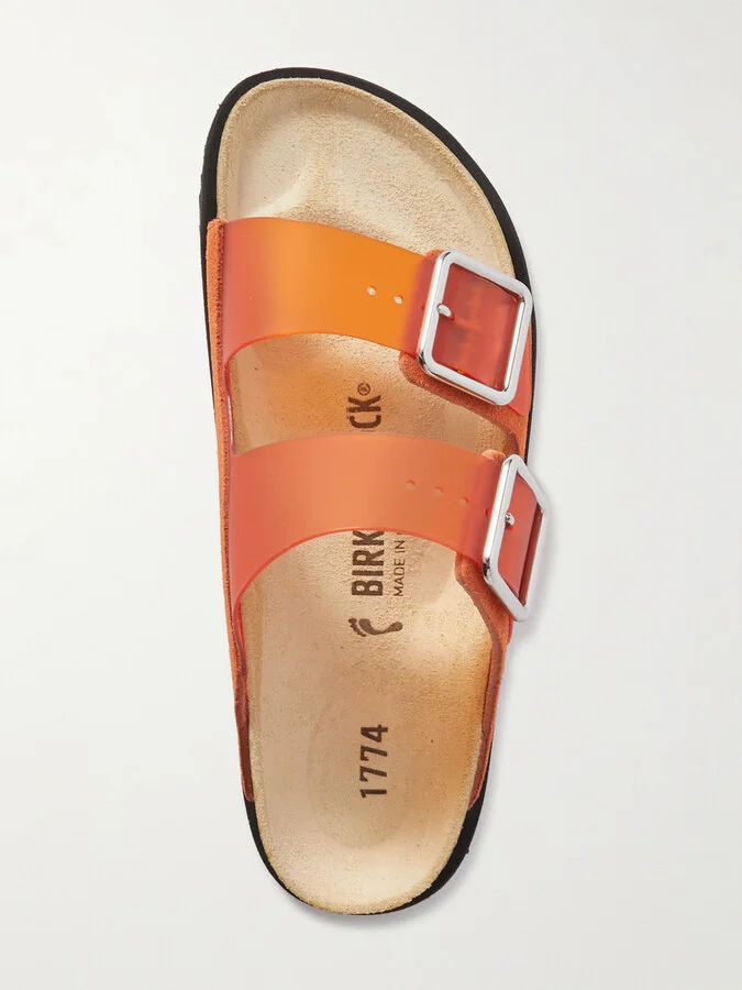 Birkenstock 1774 - Arizona Milky Suede-trimmed Pvc Sandals - Orange - Image 5