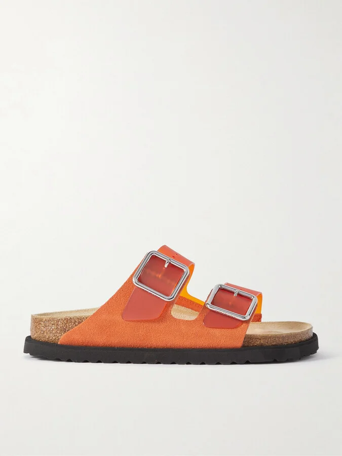 Birkenstock 1774 - Arizona Milky Suede-trimmed Pvc Sandals - Orange