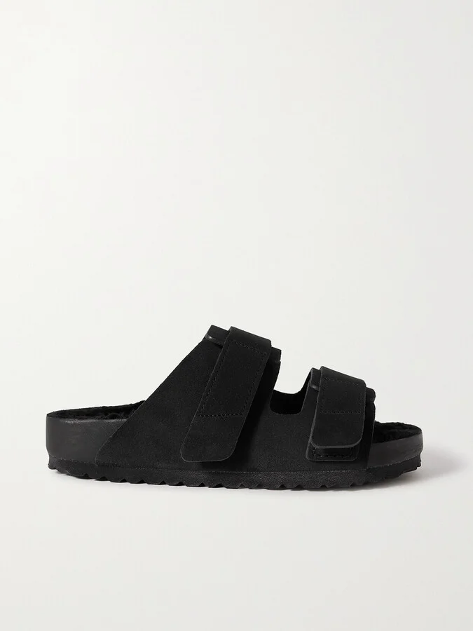 Birkenstock 1774 - + Tekla Uji Shearling-lined Suede Sandals - Black