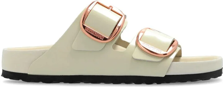 Birkenstock Arizona Big Buckle Exq Shine Ecru, Natural Leather Shoes