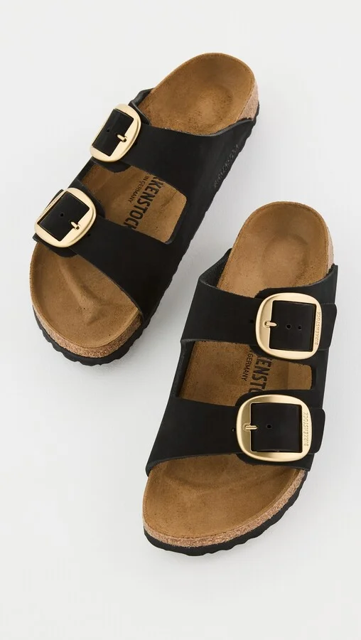 Birkenstock Arizona Big Buckle Gold Sandals - Image 3