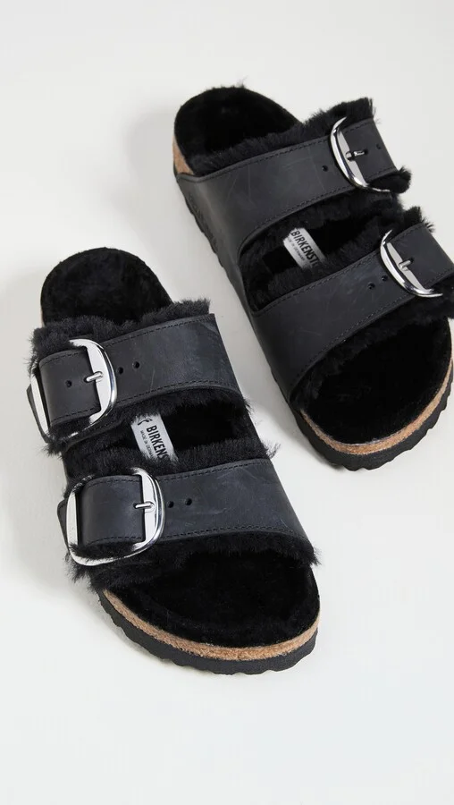 Birkenstock Arizona Big Buckle Shearling Sandals - Image 4