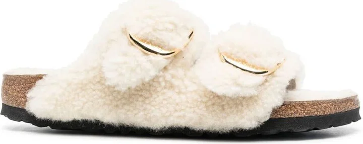 Birkenstock Arizona Big Buckle Shearling Teddy Eggshell, Fur Shoes