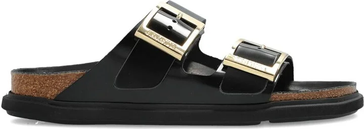 Birkenstock Arizona Db Shine Black, Natural Leather Shoes