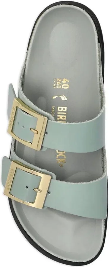 Birkenstock Arizona Droplet Buckle Shiny Leather Sandals Shoes - Image 4