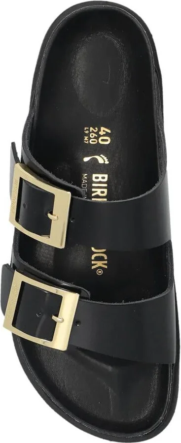 Birkenstock Arizona Droplet Buckle Shiny Leather Sandals Shoes - Image 4