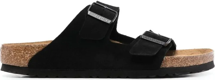 Birkenstock Arizona Sfb Black, Suede Leather Shoes