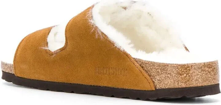 Birkenstock Arizona Shearling And Suede Sandals Shoes - Image 3