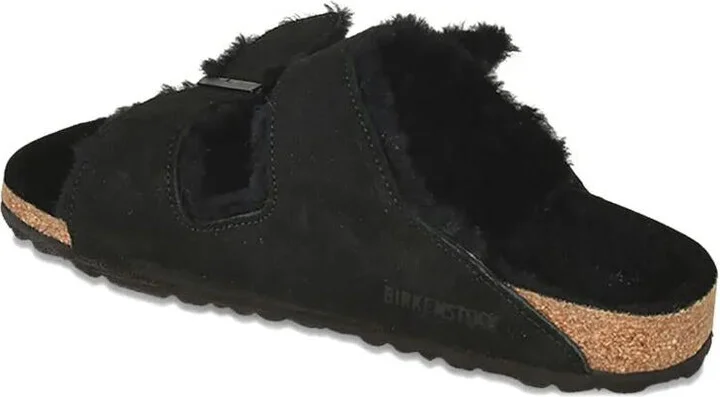 Birkenstock Arizona Shearling And Suede Sandals Shoes - Image 3