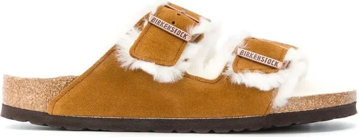 Birkenstock Arizona Shearling And Suede Sandals Shoes