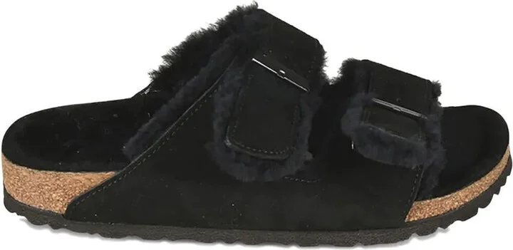 Birkenstock Arizona Shearling And Suede Sandals Shoes