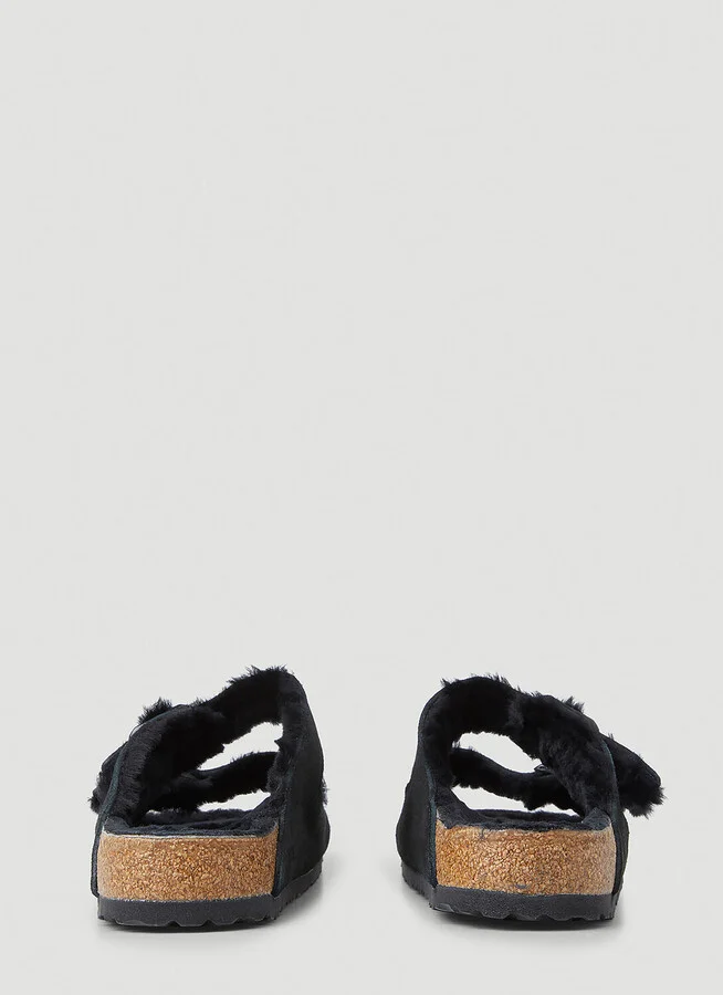 Birkenstock Arizona Shearling Two Strap Sandals - Sandals Black Eu - 46 - Image 4