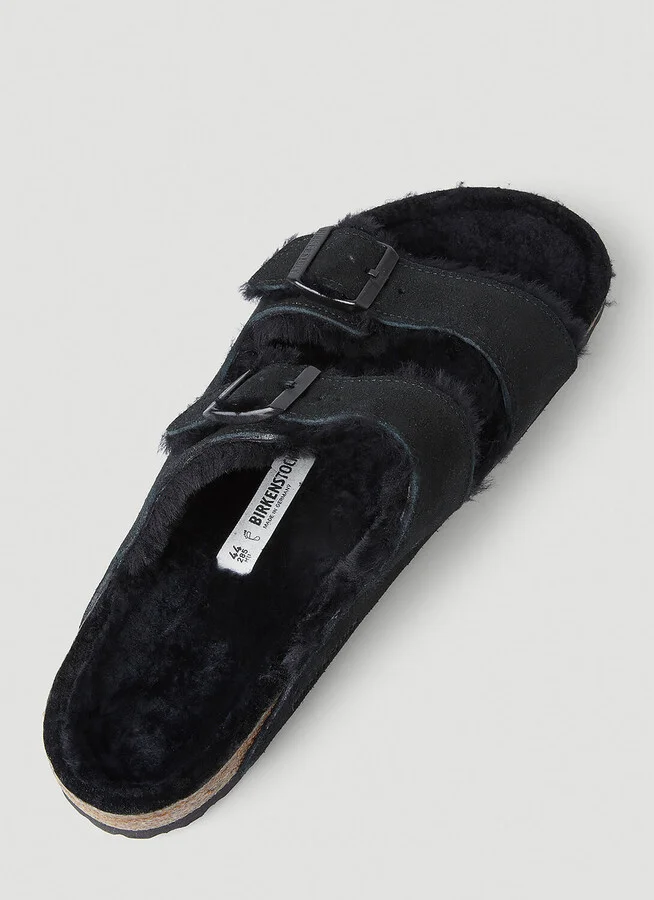 Birkenstock Arizona Shearling Two Strap Sandals - Sandals Black Eu - 46 - Image 5