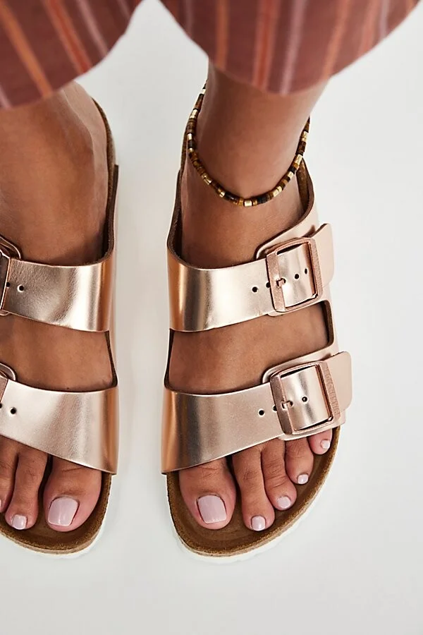 Birkenstock Arizona Soft Footbed Metallic Sandals - Image 2