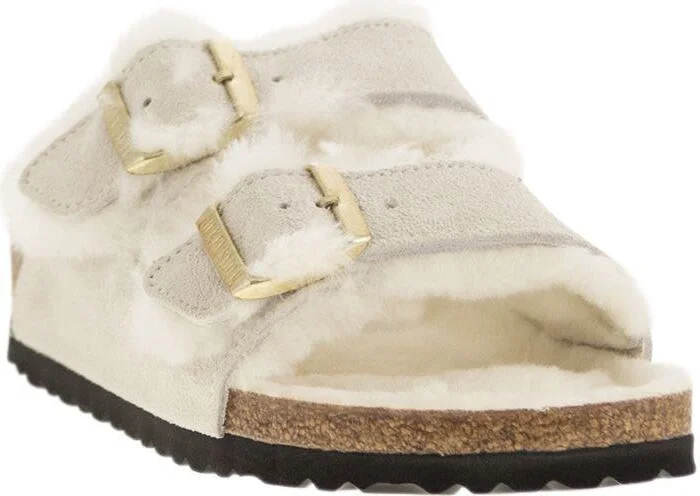 Birkenstock Arizona - Suede Lamb Fur Slipper - Image 2