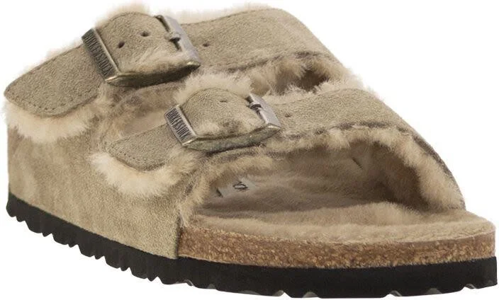 Birkenstock Arizona - Suede Lamb Fur Slipper - Image 2