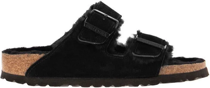 Birkenstock Arizona - Suede Lamb Fur Slipper