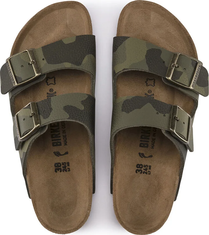 BIRKENSTOCK Arizona Womens Desert Soil Camo Green Slide Sandals - Image 2