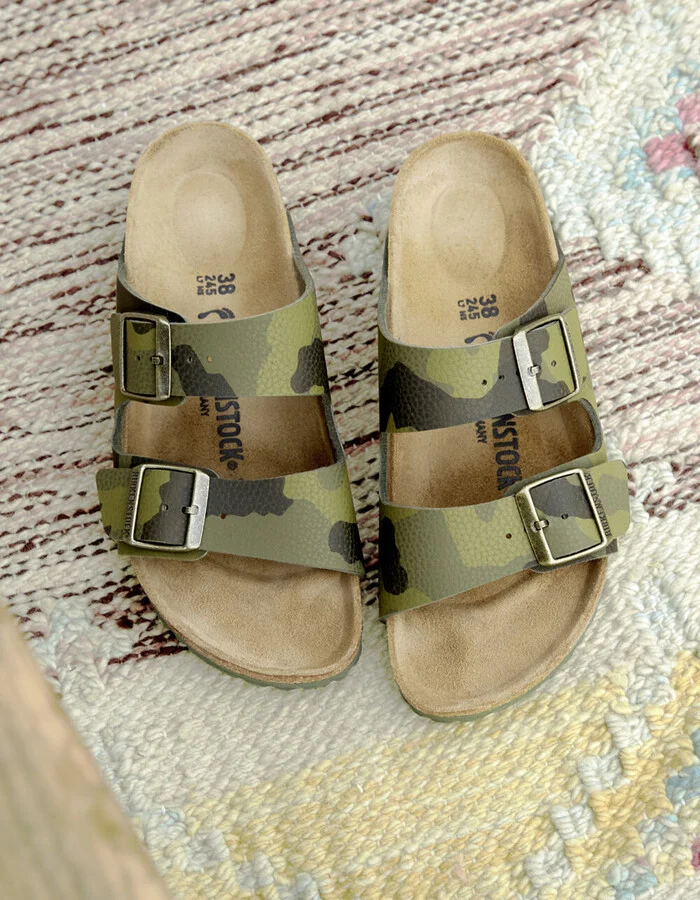 BIRKENSTOCK Arizona Womens Desert Soil Camo Green Slide Sandals - Image 5