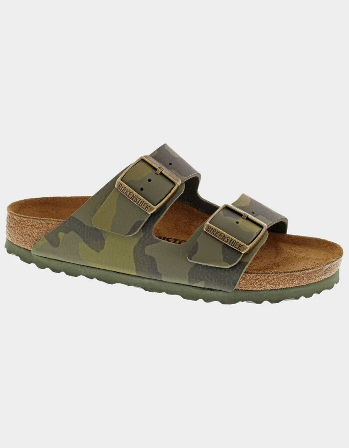 BIRKENSTOCK Arizona Womens Desert Soil Camo Green Slide Sandals