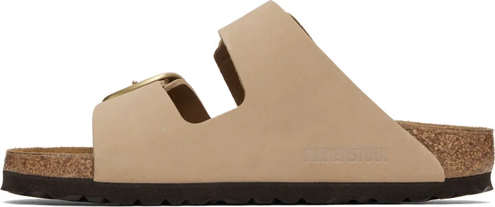 Birkenstock Beige Narrow Arizona Big Buckle Sandals - Image 3