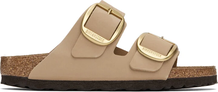 Birkenstock Beige Narrow Arizona Big Buckle Sandals