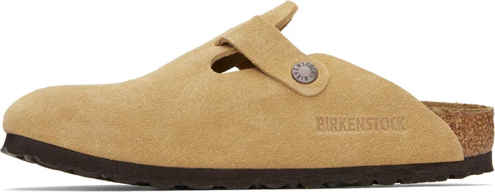 Birkenstock Beige Narrow Boston Slip-on Loafers - Image 3