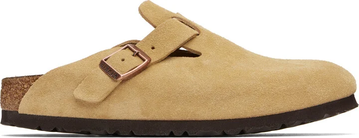 Birkenstock Beige Narrow Boston Slip-on Loafers