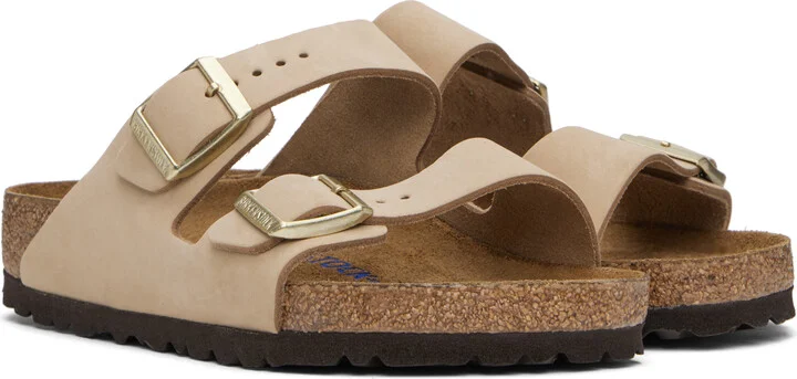 Birkenstock Beige Regular Arizona Soft Footbed Sandals - Image 4