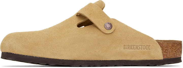 Birkenstock Beige Regular Boston Slip-on Loafers - Image 3
