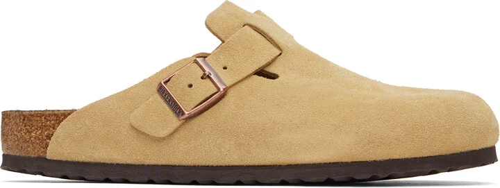 Birkenstock Beige Regular Boston Slip-on Loafers
