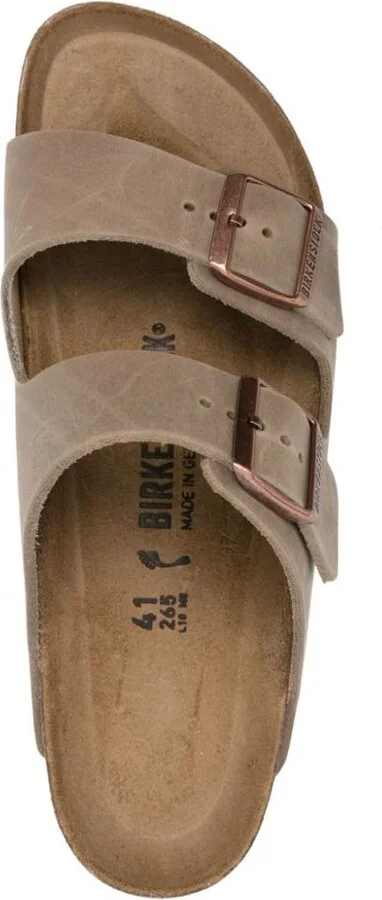 Birkenstock Beige Suede Arizona Sandals - Image 4