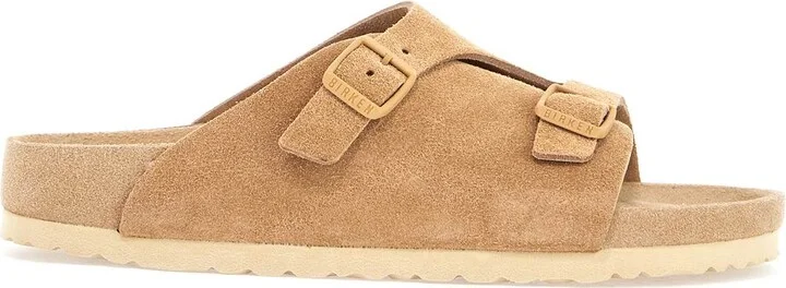 BIRKENSTOCK beige suede zurich sandals with adjustable buckles