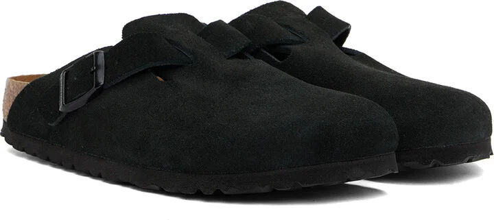 Birkenstock Black Boston Soft Footbed Narrow Loafers - Image 4