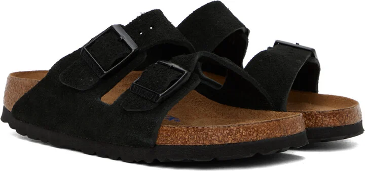 Birkenstock Black Narrow Arizona Soft Footbed Sandals - Image 4
