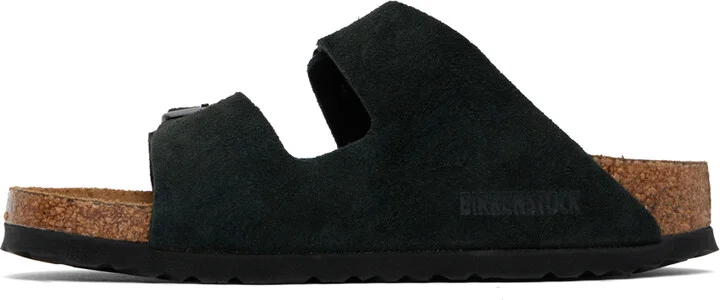 Birkenstock Black Narrow Arizona Soft Footbed Sandals - Image 3