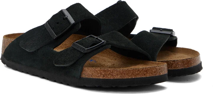 Birkenstock Black Narrow Arizona Soft Footbed Sandals - Image 4