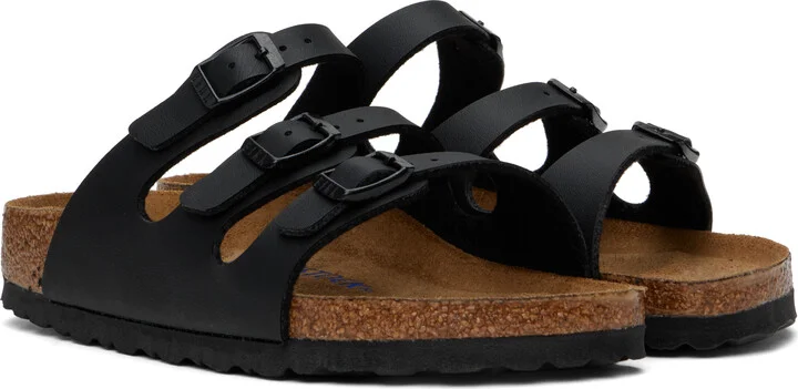 Birkenstock Black Narrow Florida Soft Footbed Sandals - Image 4