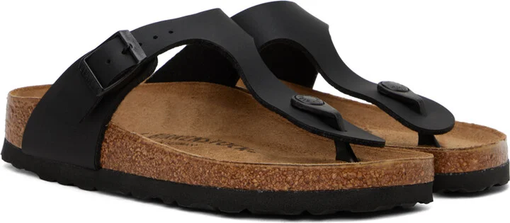 Birkenstock Black Narrow Gizeh Sandals - Image 4