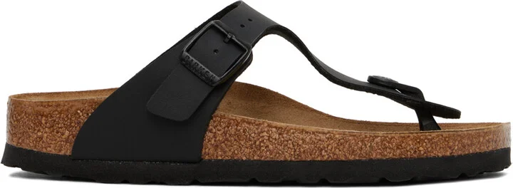 Birkenstock Black Narrow Gizeh Sandals