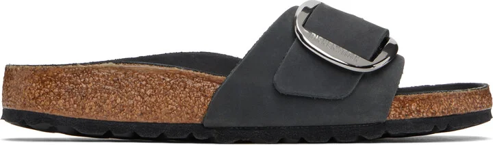Birkenstock Black Narrow Madrid Big Buckle Sandals