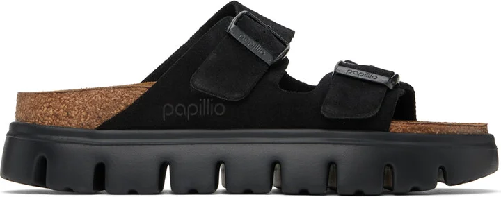 Birkenstock Black Narrow Papillio Arizona Platform Sandals