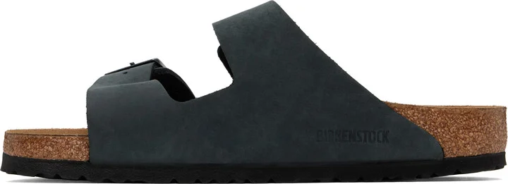 Birkenstock Black Regular Arizona Oiled Leather Sandals - Image 3