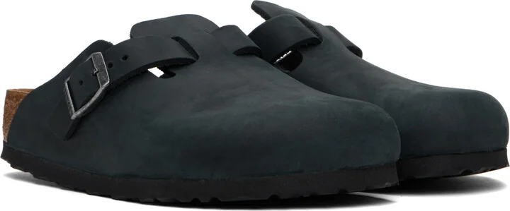 Birkenstock Black Regular Boston Slip-on Loafers - Image 4