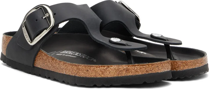Birkenstock Black Regular Gizeh Big Buckle Sandals - Image 4
